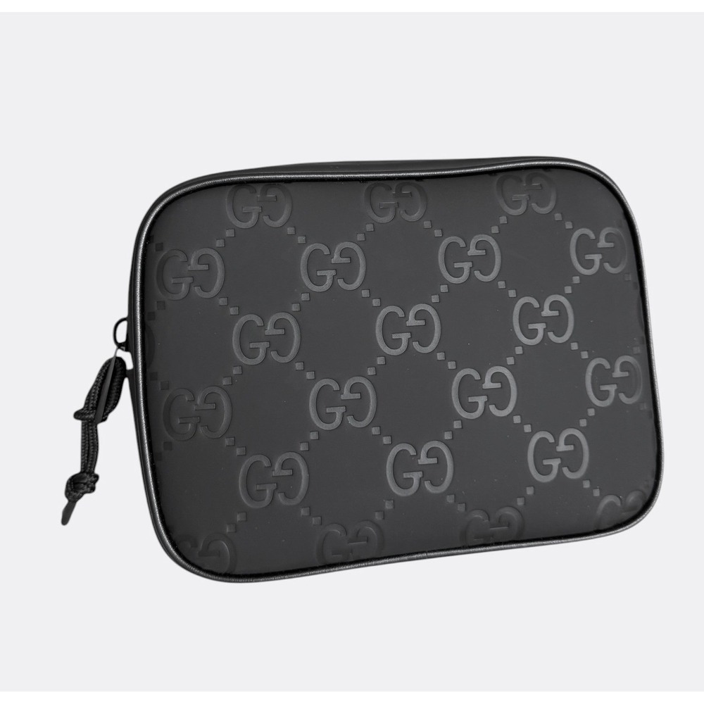 Gucci Edge Mini Shoulder Bag Black GG Matt Rubber, 834246 - Picture 3 of 16